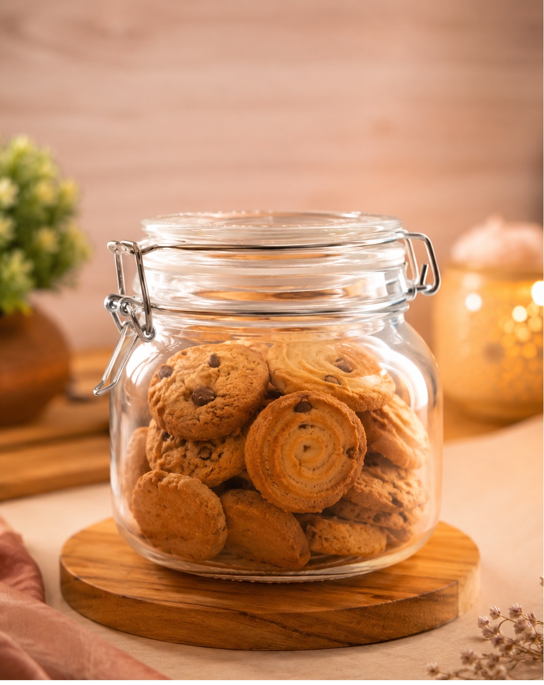 SWING CAP SQUARE JAR 750ML BOX PACK H4073G-4