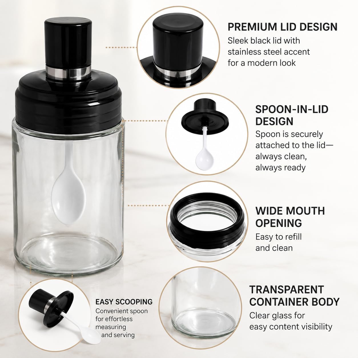 SPOON JAR 300ML 1 PCS BOX PACK MSB-168
