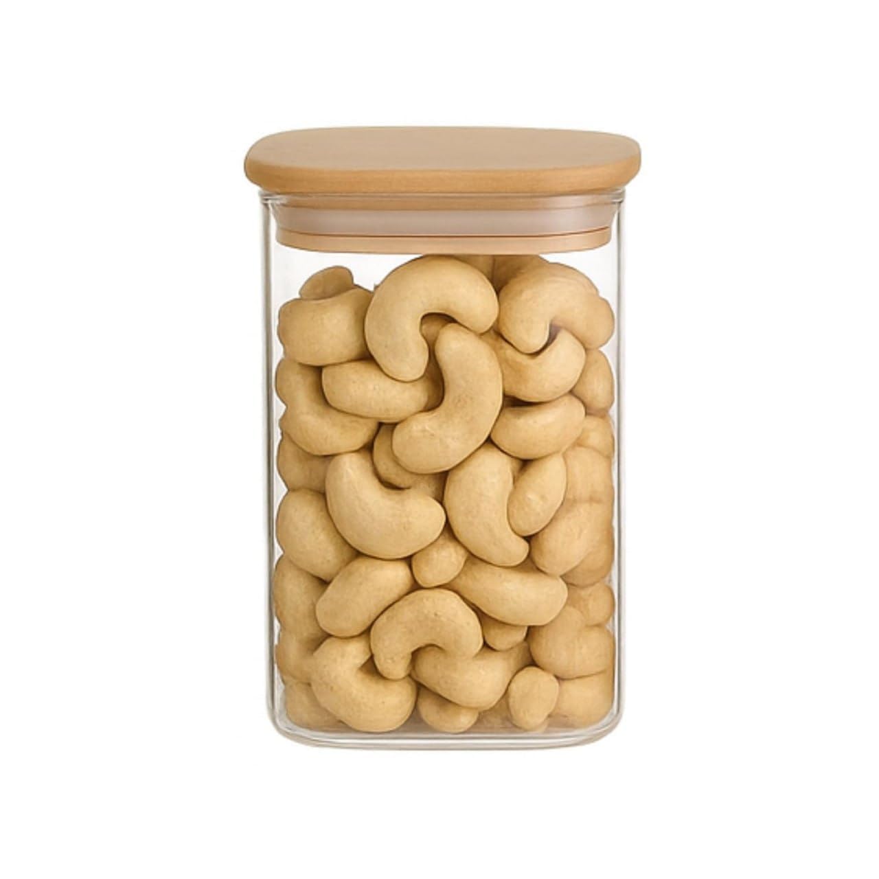 WOODEN LID JAR SQUARE 230ML 1PCS SMG-12