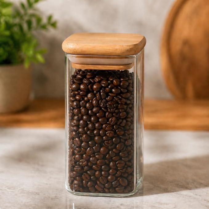 WOODEN LID JAR SQUARE 270ML 1PCS SMG-13