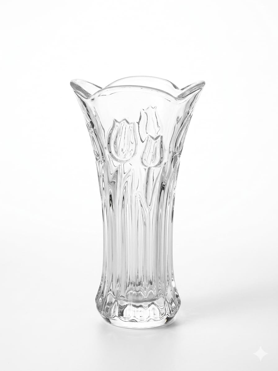 VASE FOR FLOWERS MODERN CLEAR CRYSTAL