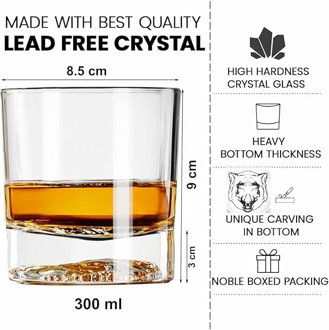 WOLF BOTTOM WHISKY GLASS 300ML 6PCS SMV5051B