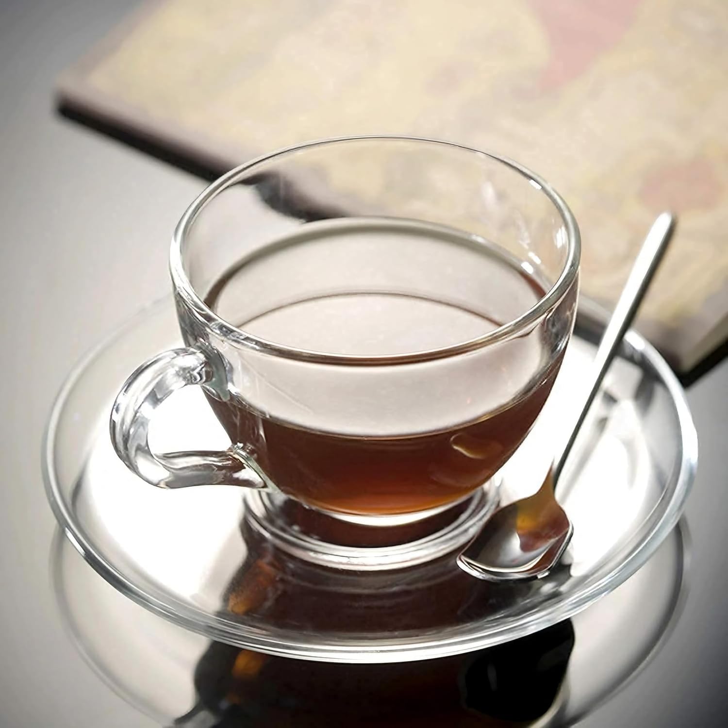 GLASS SAUCER 6PCS Y-7011