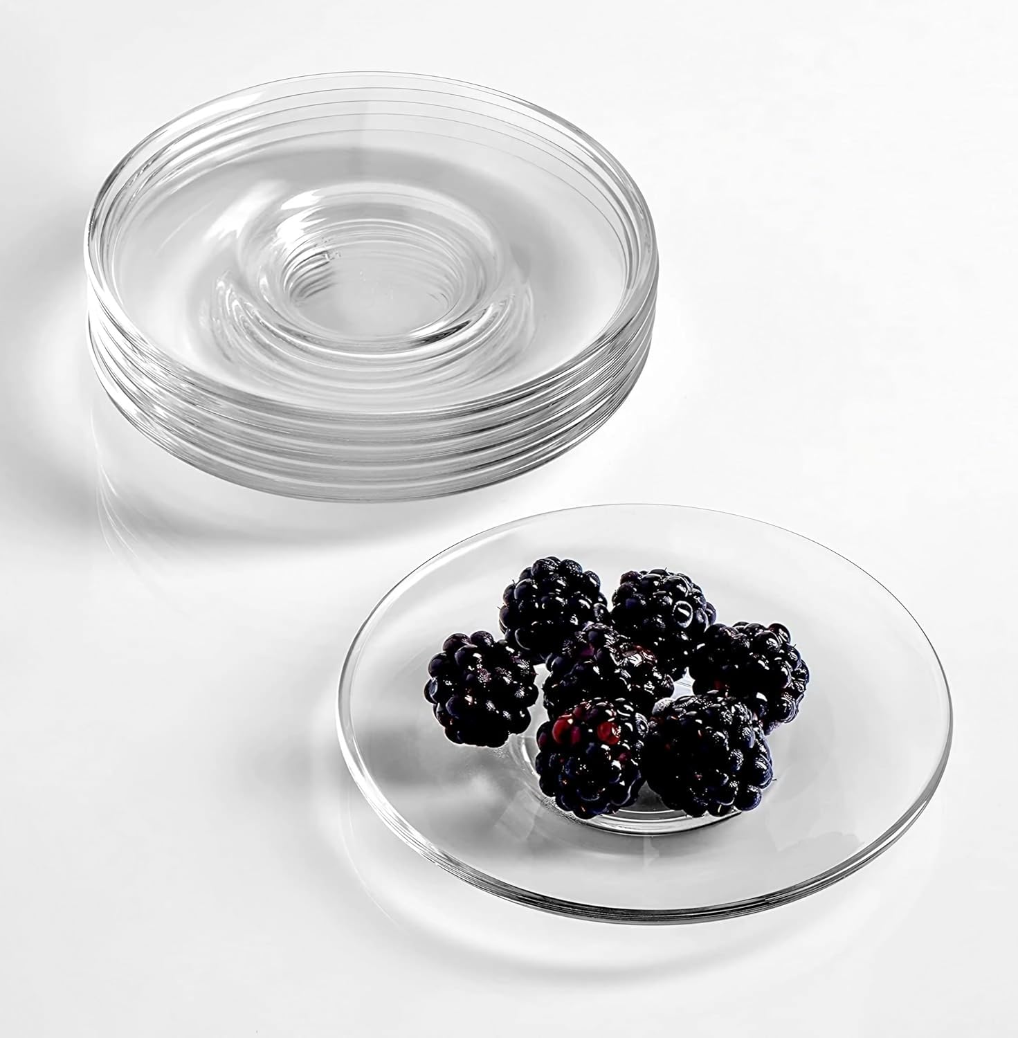 GLASS SAUCER 6PCS Y-7011