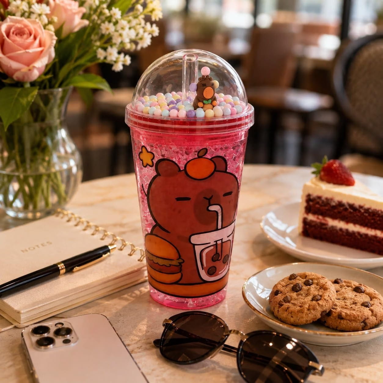 SIPPER TUMBLER 450 ML WITH STRAW AND LID MIX COL