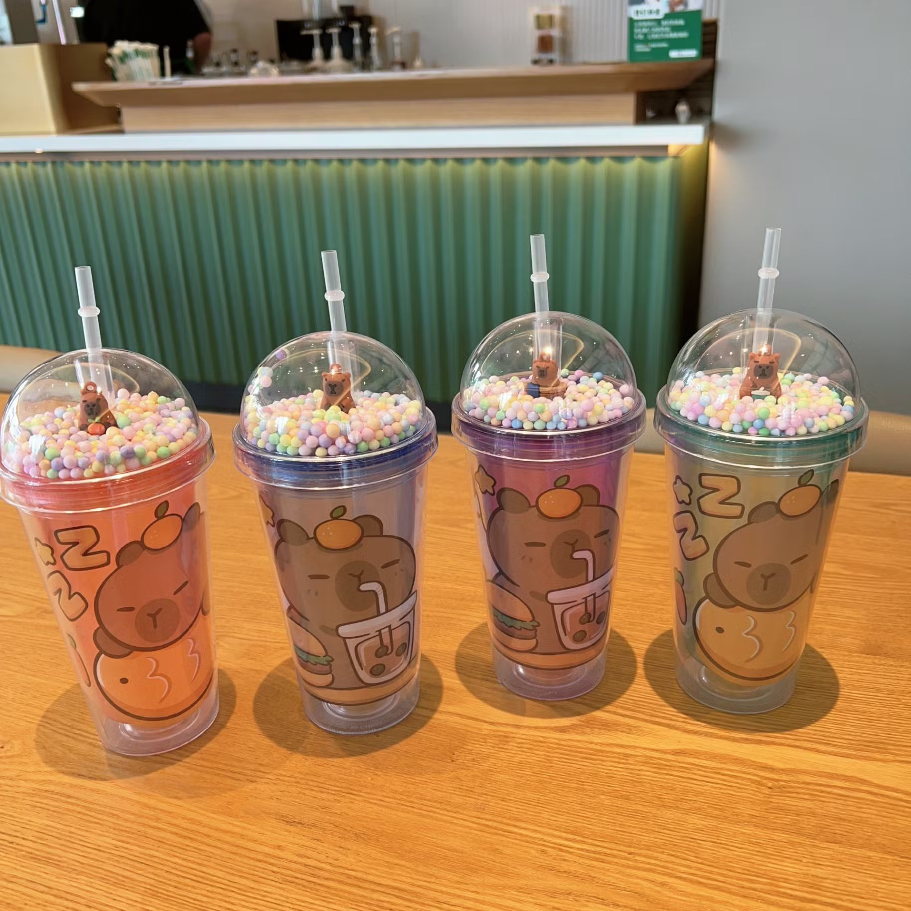 SIPPER TUMBLER 450 ML WITH STRAW AND LID MIX COL