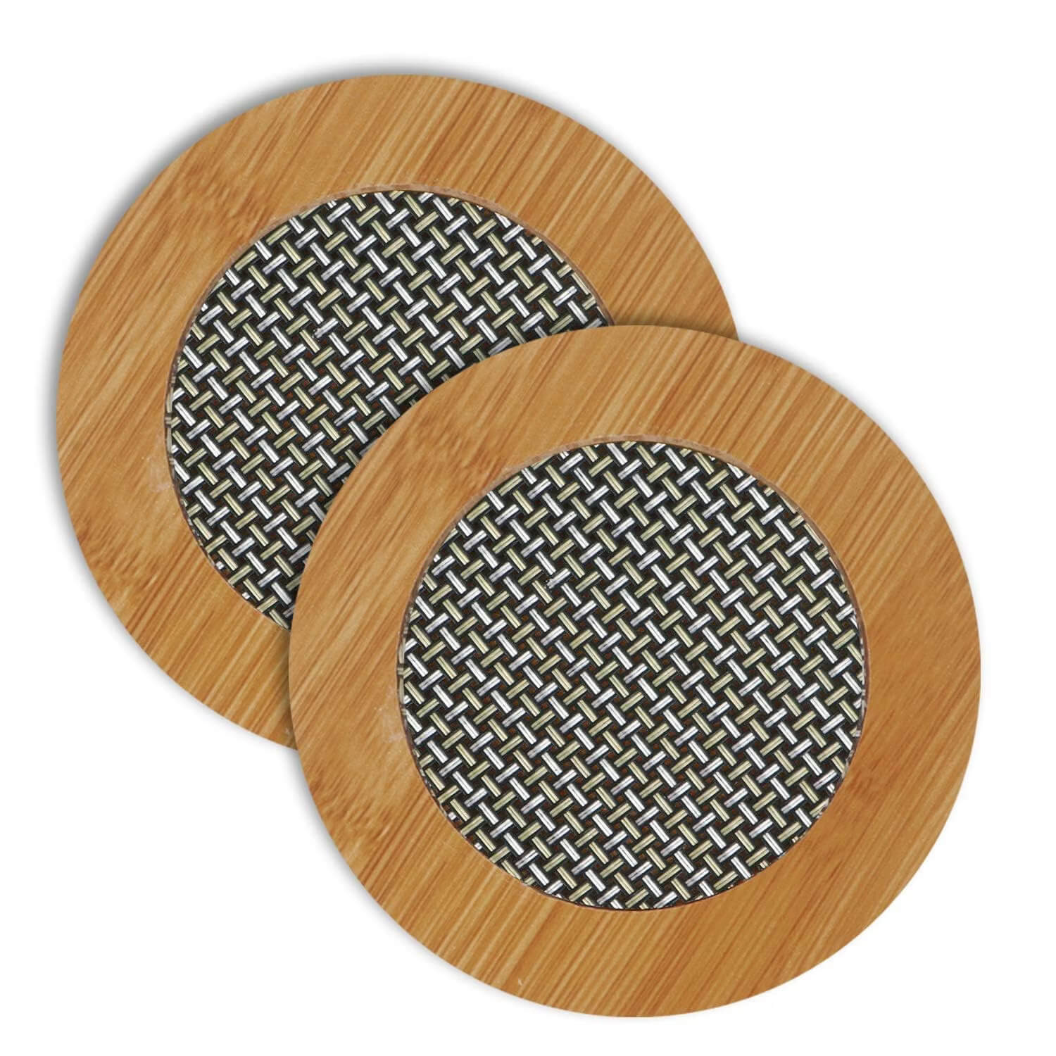Eco-Friendly Bamboo Wooden Coasters With Stand 6PIC