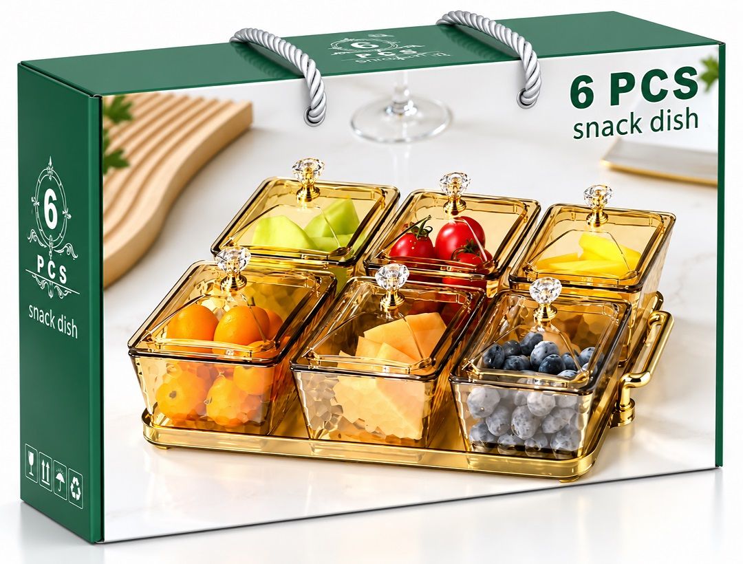 6 PCS PLASTIC CANDY ON TRAY IN COL