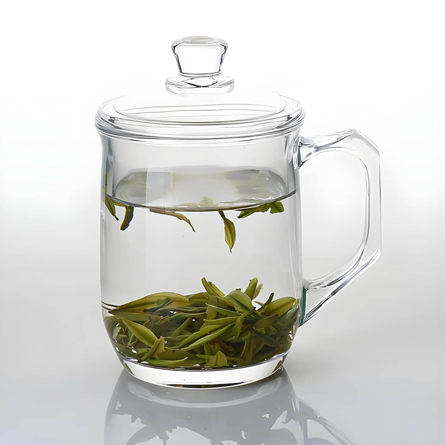 Classic Glass Mug with Glass Lid for Coffee/Milk/Tea 380 ml EZ1029