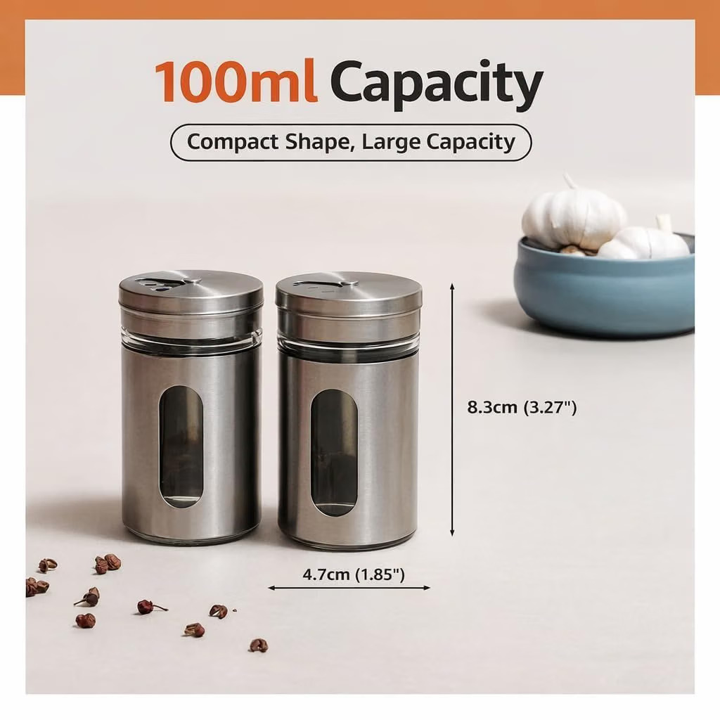 GLASS SPICE JAR2 2PCS SET MSb-162
