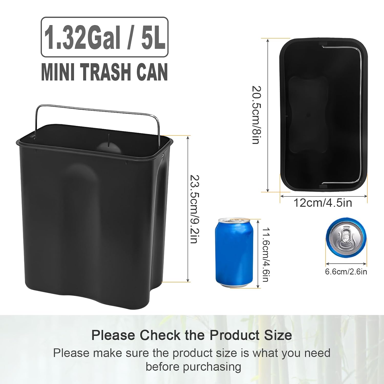 Stainless Steel & Matte Finish Slim Waste Basket with Soft-Step Foot Pedal DDSTSQR-88