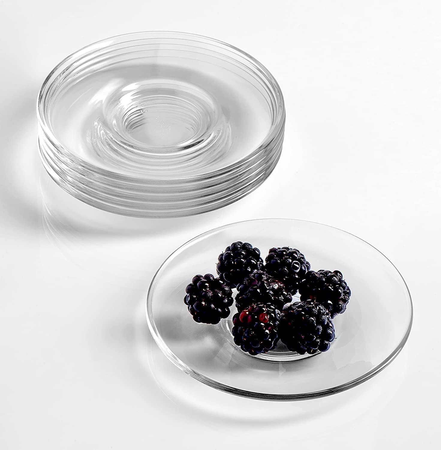 GLASS SAUCER 120ML 6PCS