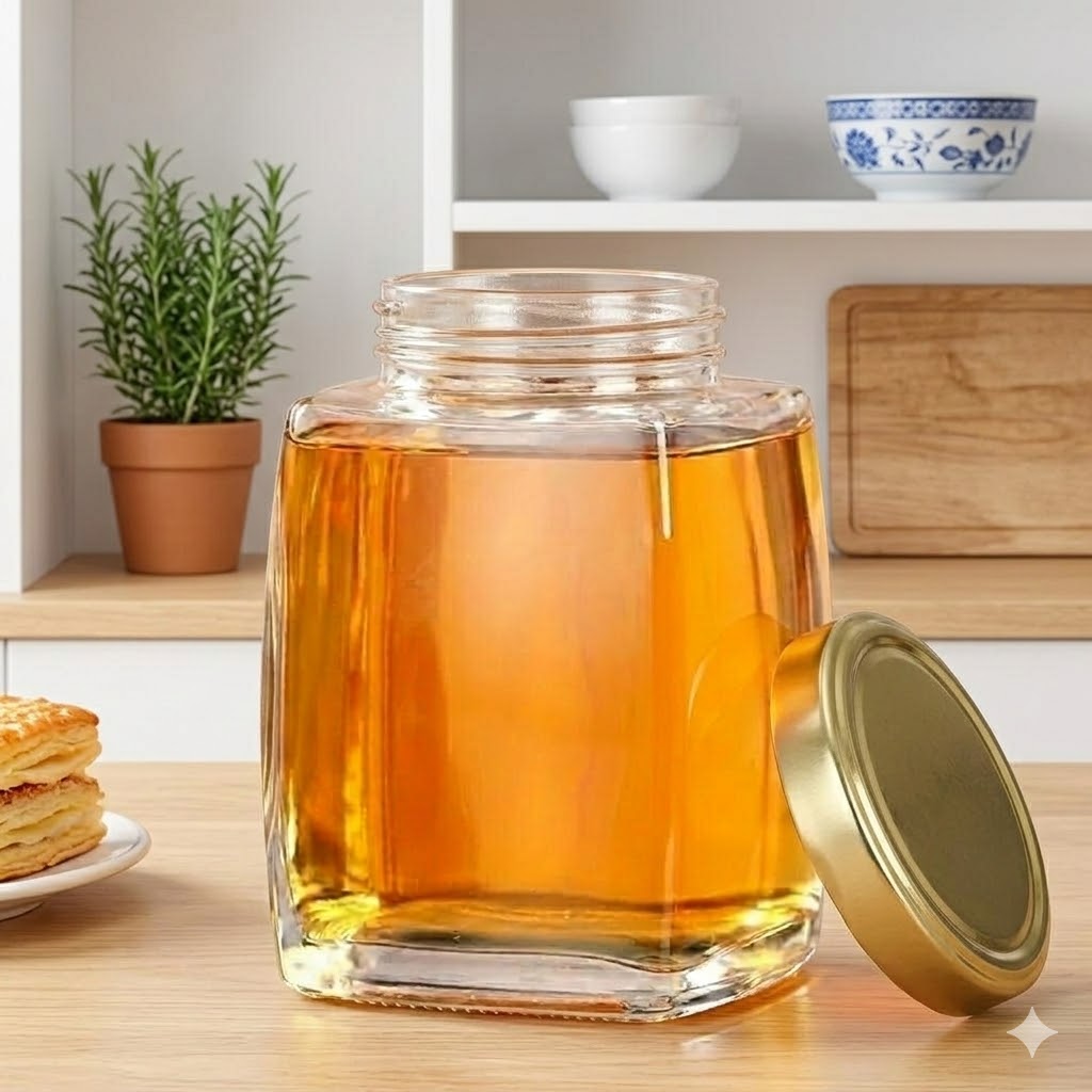 300ML FRUITY JAR BLACK ,GOLDEN, BLUE CHECK  LID