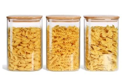 WOODEN LID JAR SQUARE 230ML 3PCS 23154 | WD16-230-L3