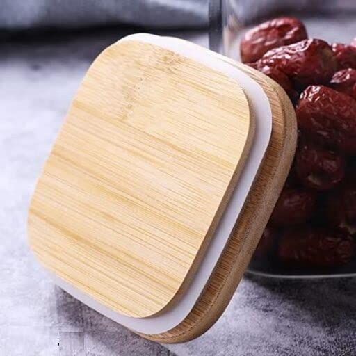 WOODEN LID JAR SQUARE 230ML 3PCS 23154 | WD16-230-L3