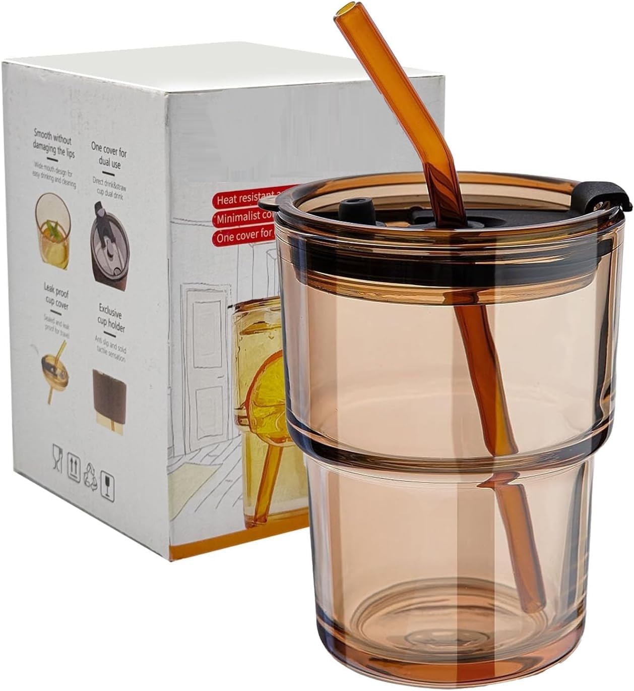 LEATHER  MUG 400ML BROWN HEAVY LID SMALL  22868