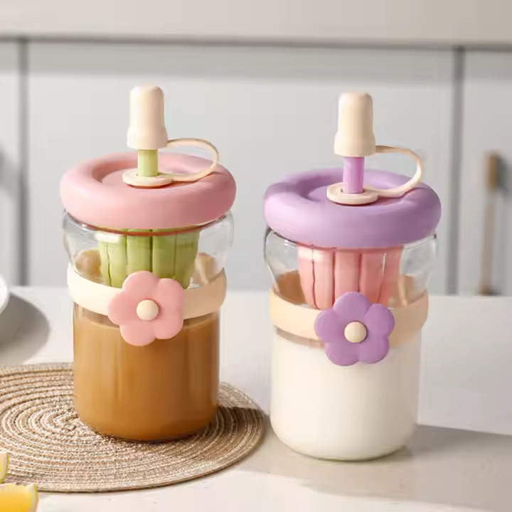SIPPER BOTTLE FLOWER BAND 500ML