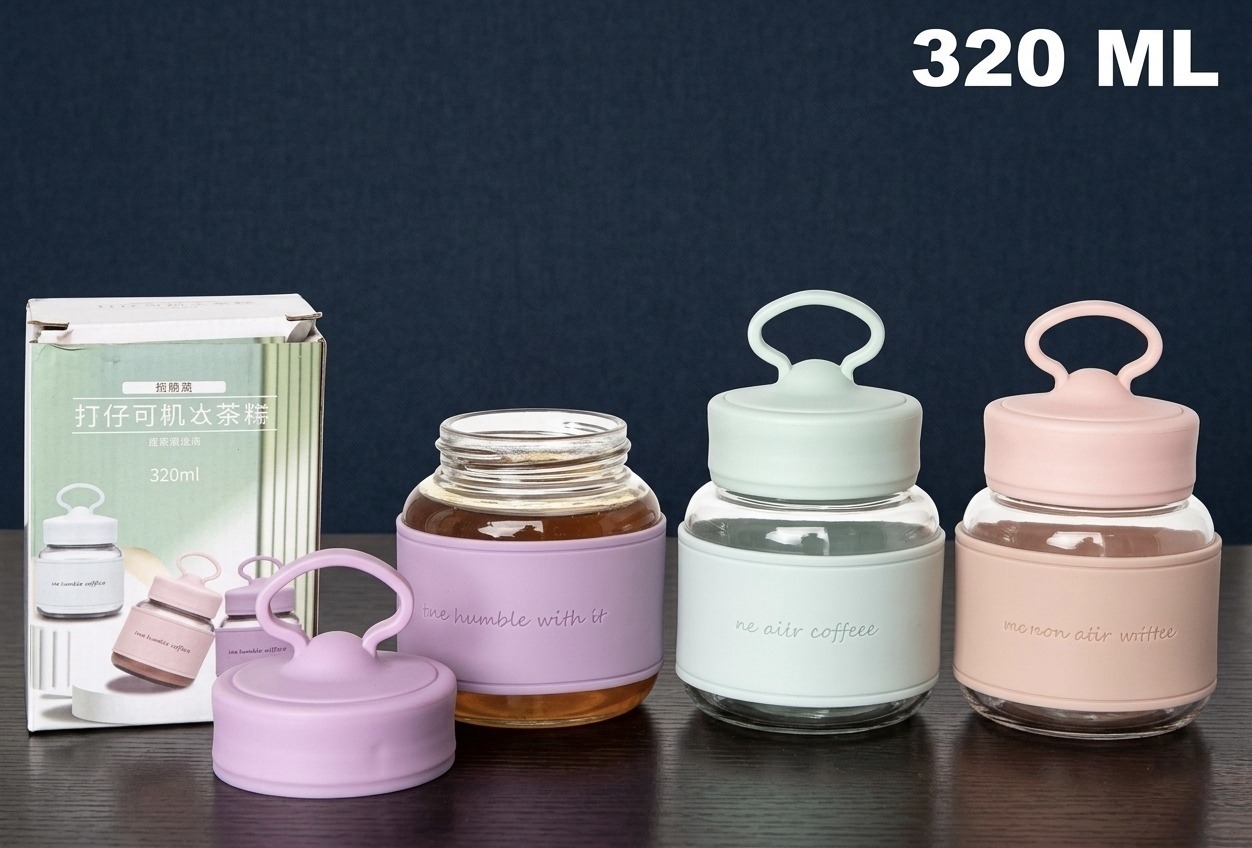 GLASS WATER BOTTLE PANGPANG H6-0302