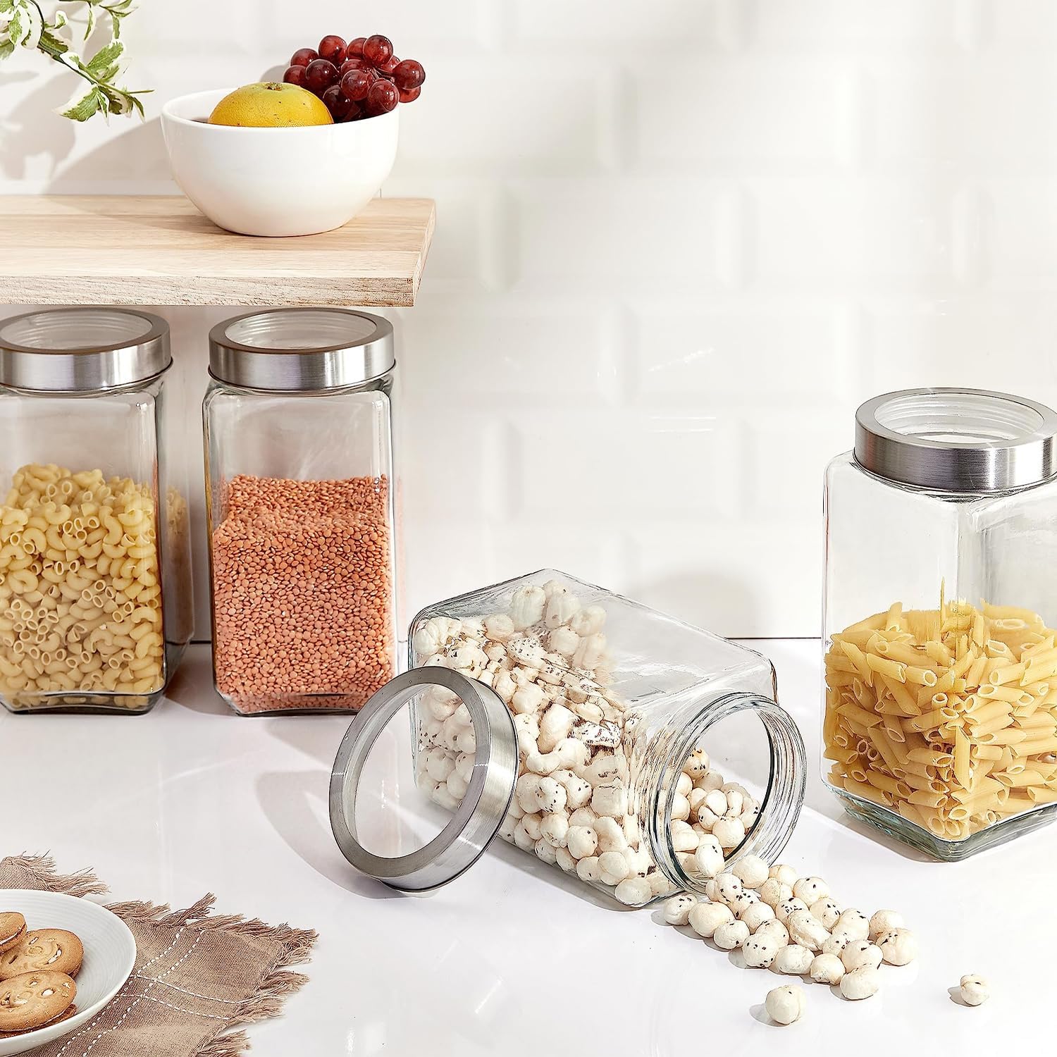 1000ML CUBICAL JAR STAINLESS STEEL  CAP