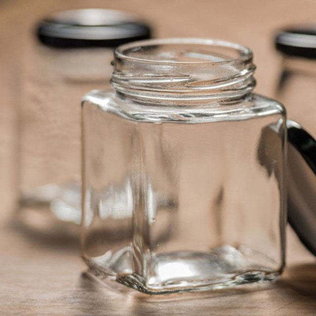 300ML CUBICAL JAR STAINLESS STEEL CAP