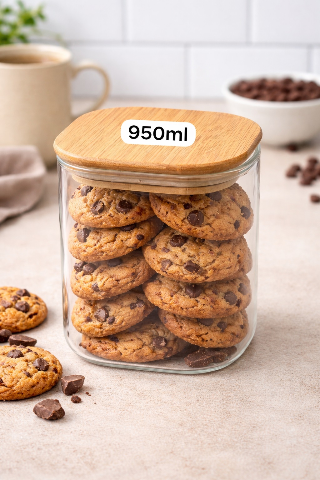 WOODEN LID JAR SQUARE 950ML  36 CTN