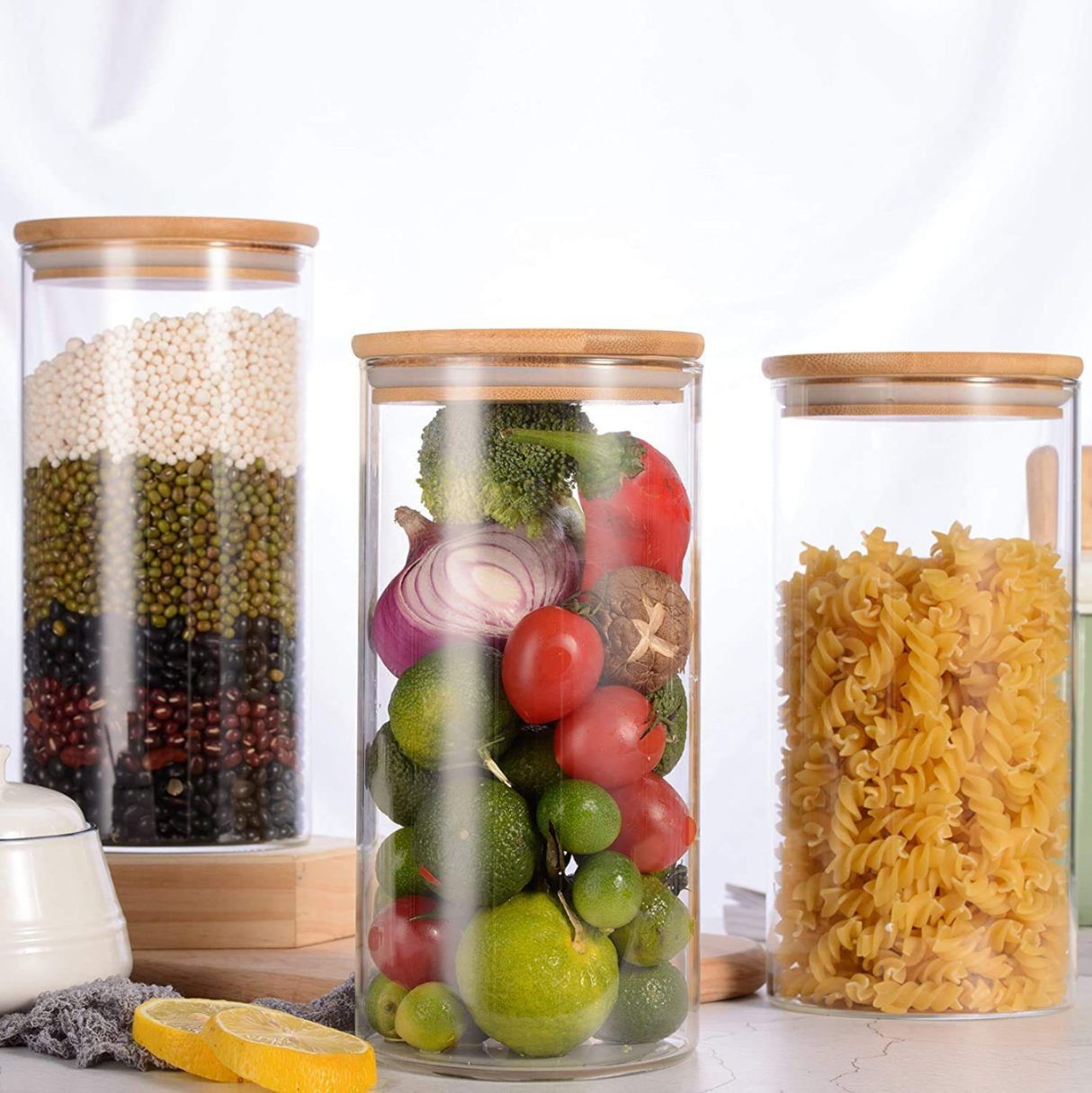 WOODEN LID JAR ROUND 1200ML  22327 | GPG10-1200-BB