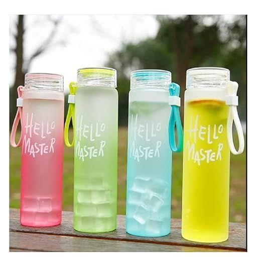 GLASS WATER BOTTLE HELLO MASTER