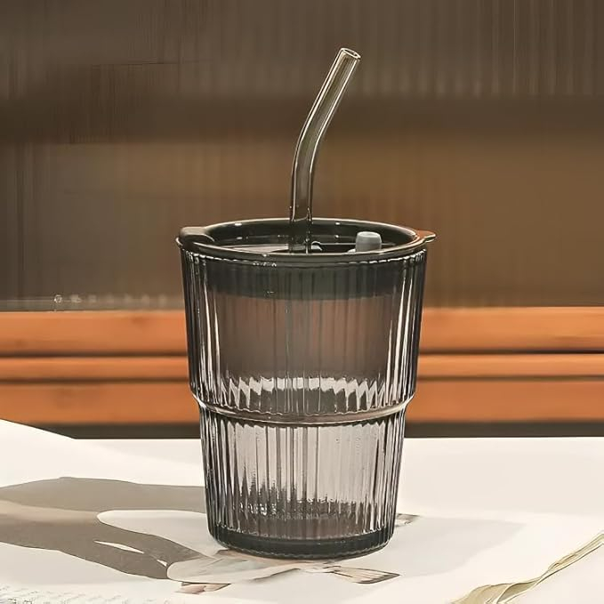 SIPPER GLASS LINING MUG BLACK 400ML