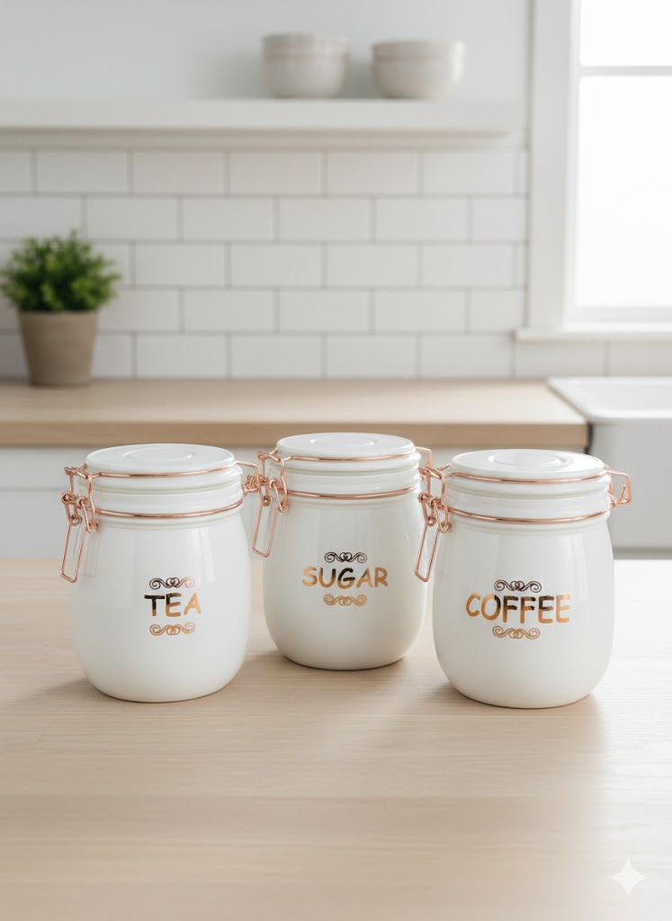 SWING CAP WHITE COLOUR 860ML 3PCS SET 23031 I H4003 -3302