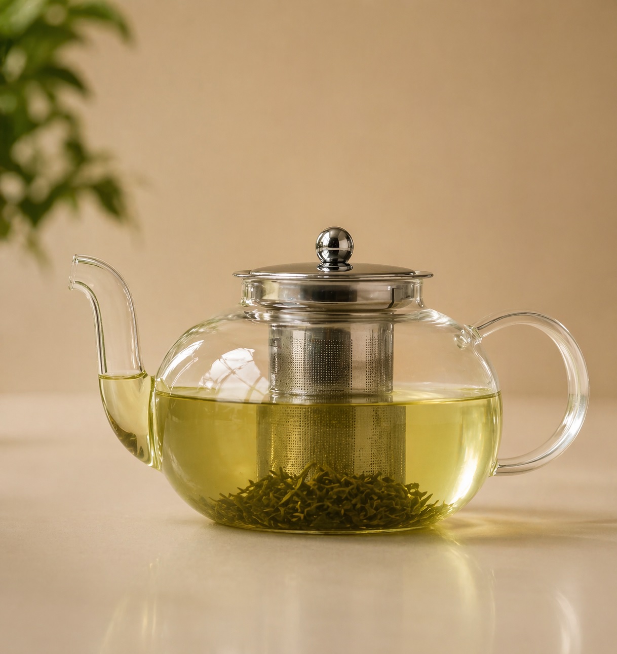 Green Tea Kettle Glass Strainer 800ml (XT-09)