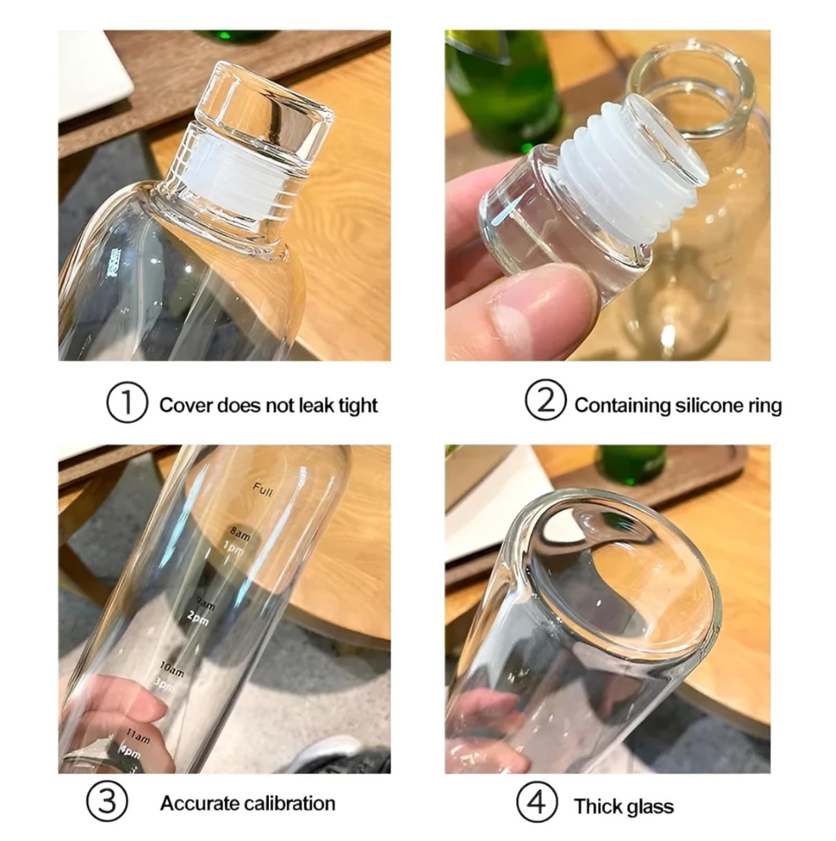 BOROSILICATE GLASS WATER BOTTEL 500ML BOXPACK MS