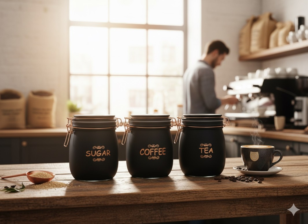 SWING CAP BLACK COLOUR 860ML 3PCS SET  22797 | H4003-3301
