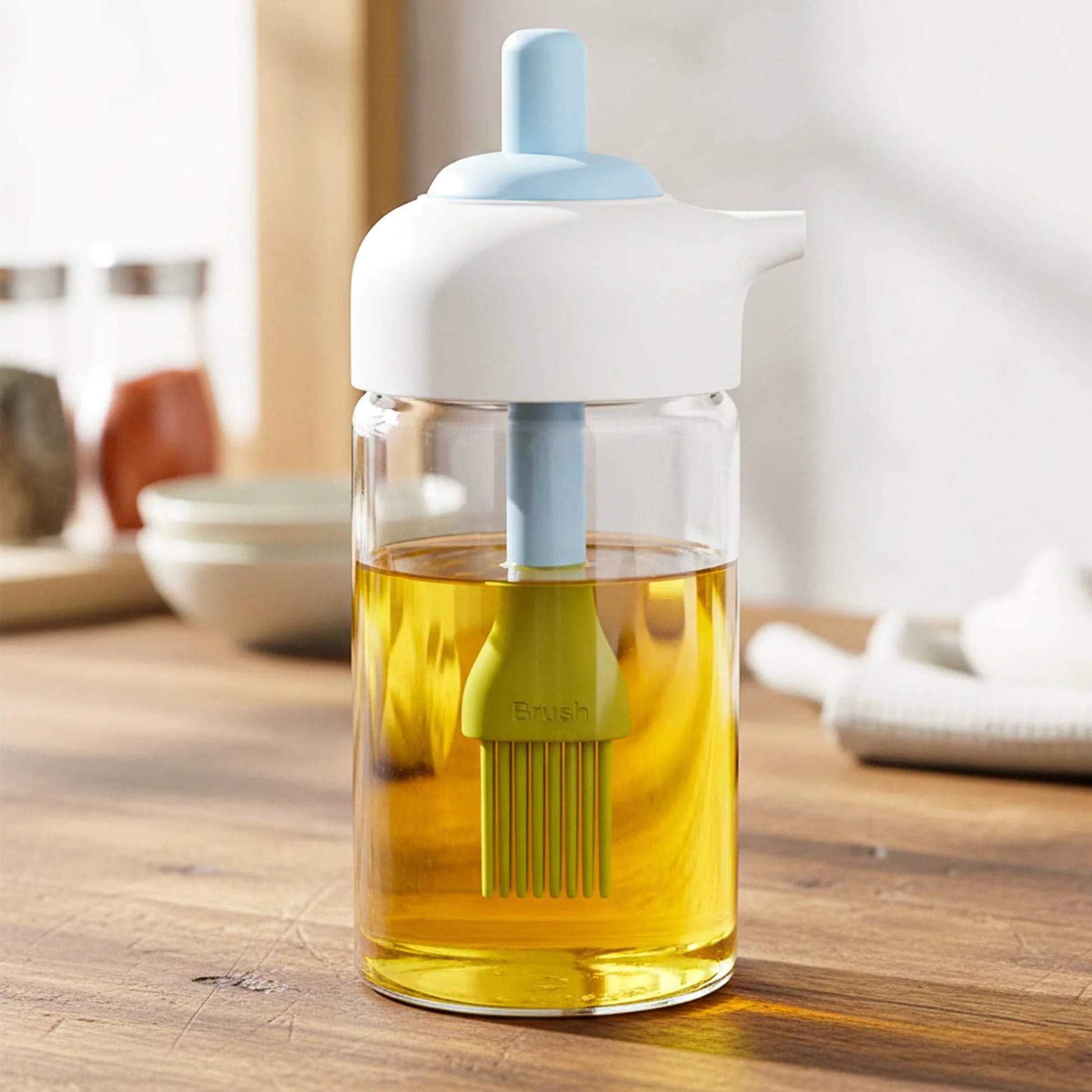 GLASS OIL BRUSHJAR 230ML 1PCS