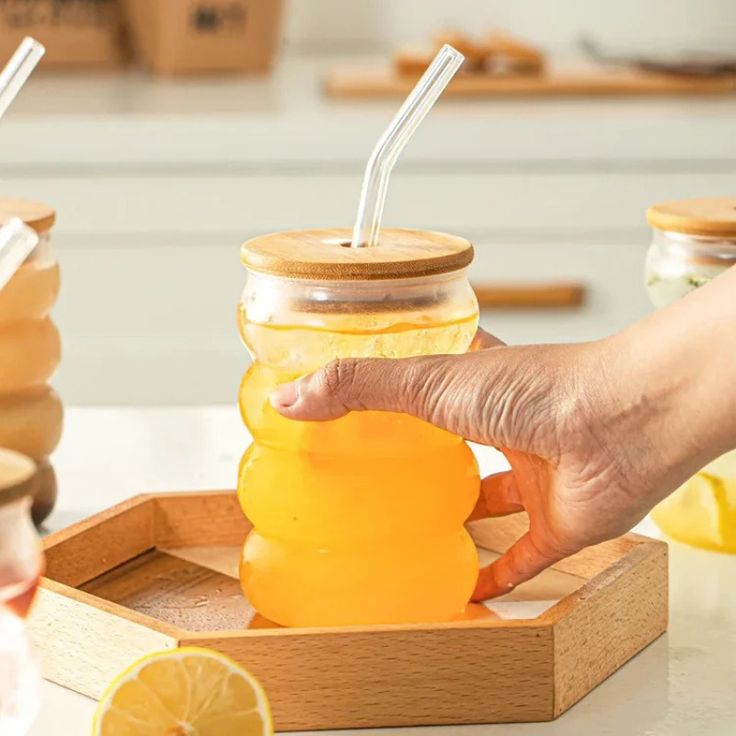 SIPPER TUMBLER WOODEN LID 500ML ECHOU BOX PACK