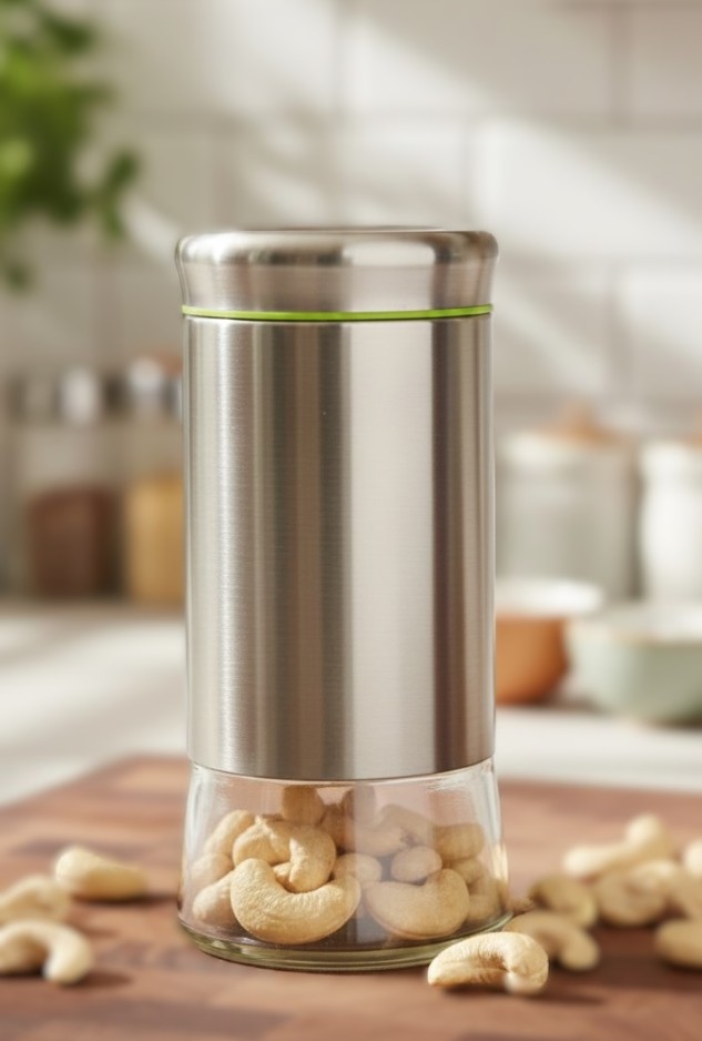 GLASS JAR WITH STEEL COVER  850ML BOX PACK