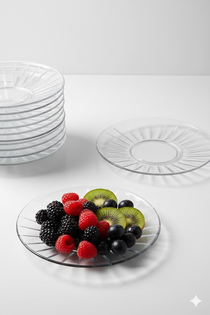 GLASS SAUCER 6 INCH 6 PCS SET