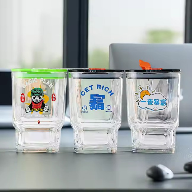 SIPPER BOTTLE SQUARE GLASS 470ML