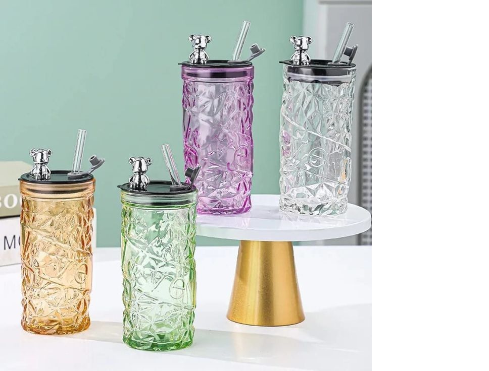 TEDDY LOVE SIPPER GLASS 380ML H6-0024