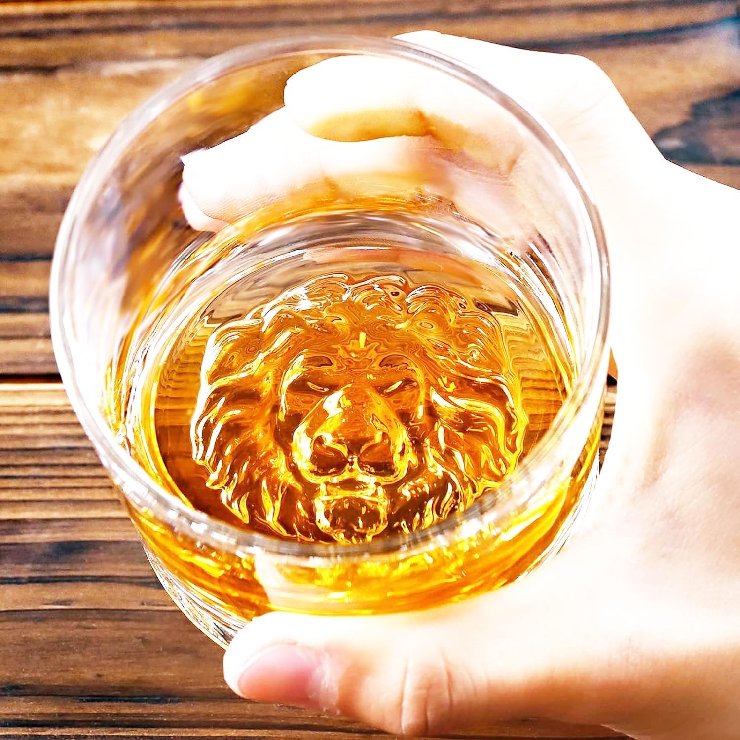 LION BOTTOM WHISKY GLASS  310 ML  6 PCS