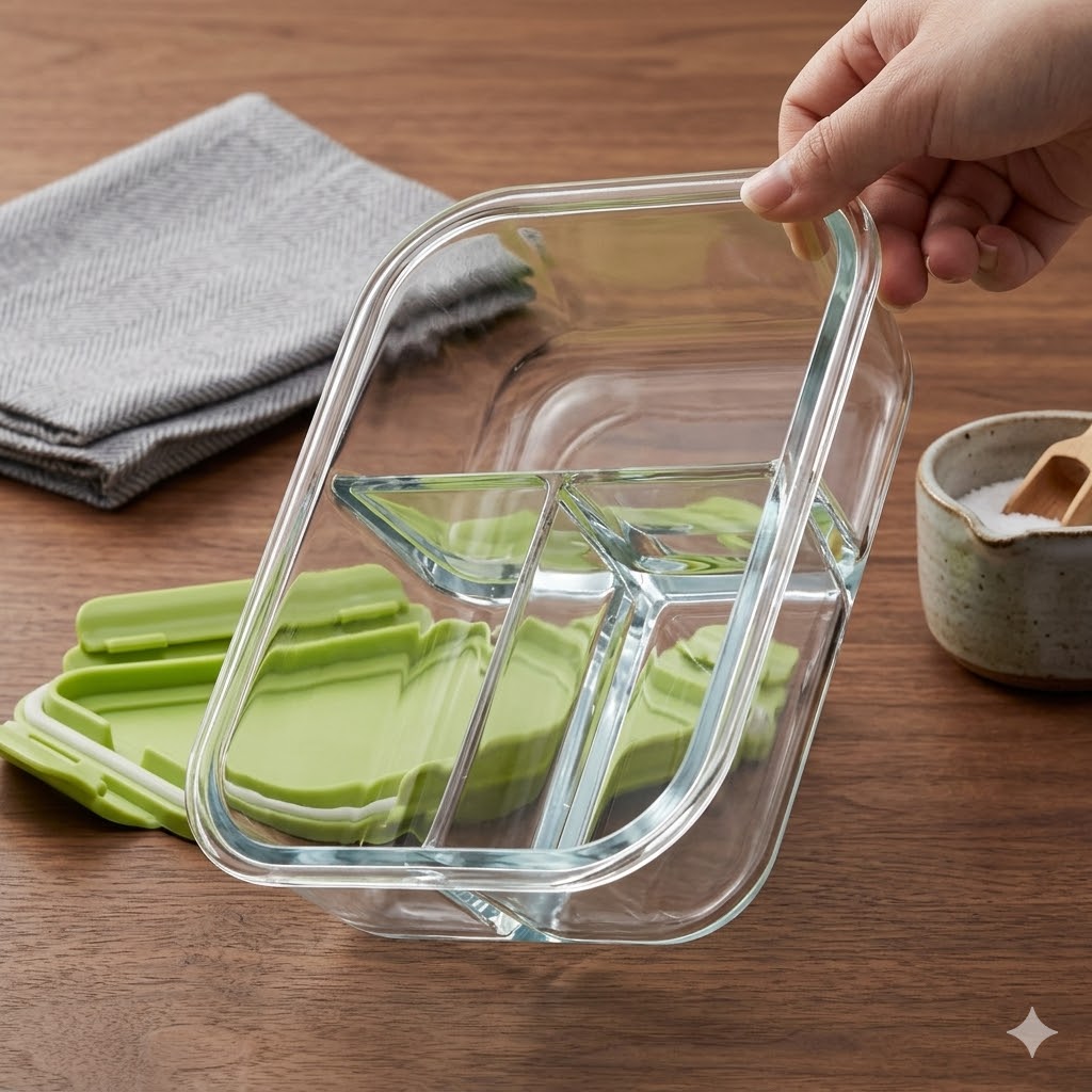 LUNCH BOX 3 PARTITION 1000ML BXW-101-3