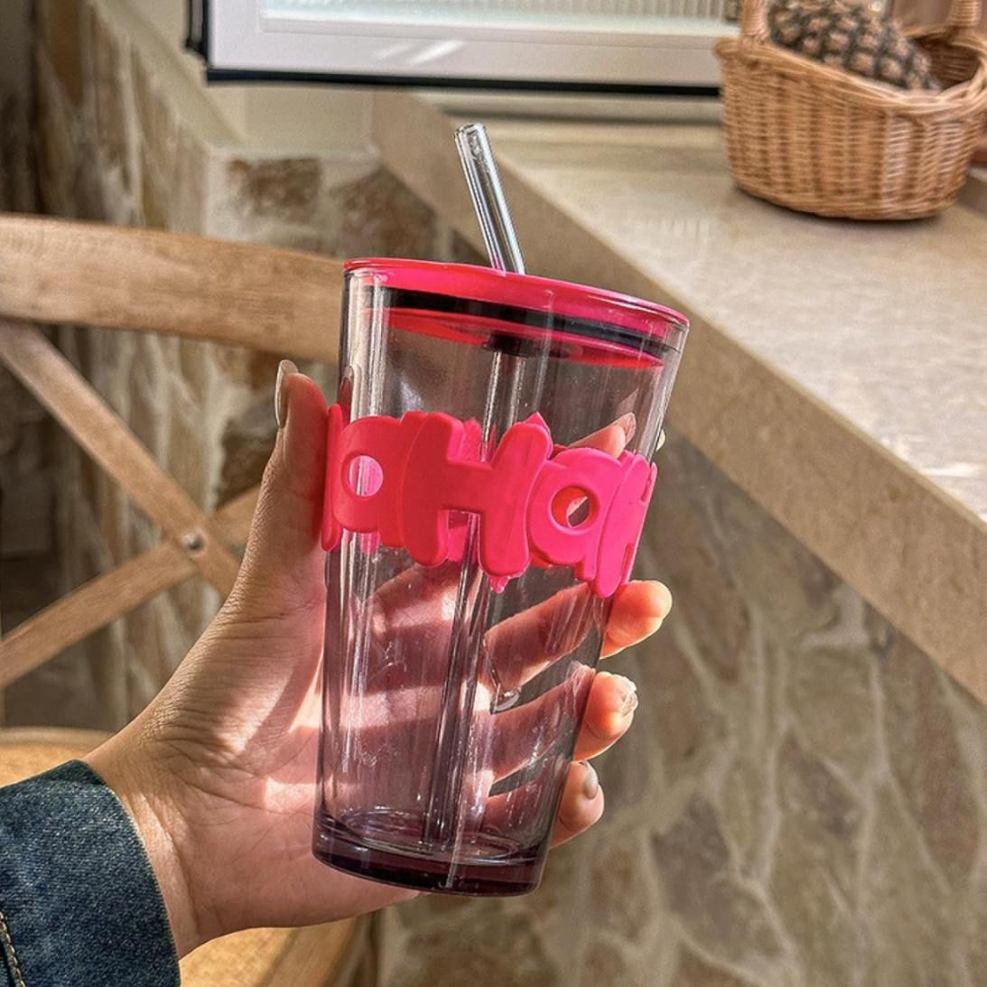 HOHO STRAW CUP LONG BLACK 450ML