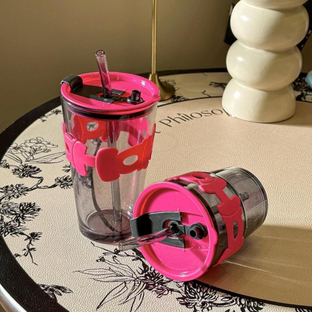 HOHO STRAW CUP LONG BLACK 450ML