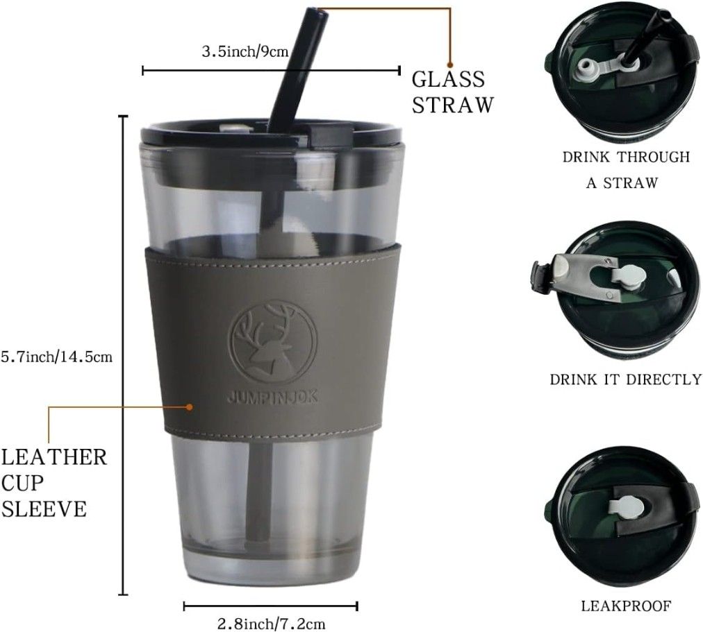 LEATHER DOUBLE DRINKING BLACK 450ML BIG