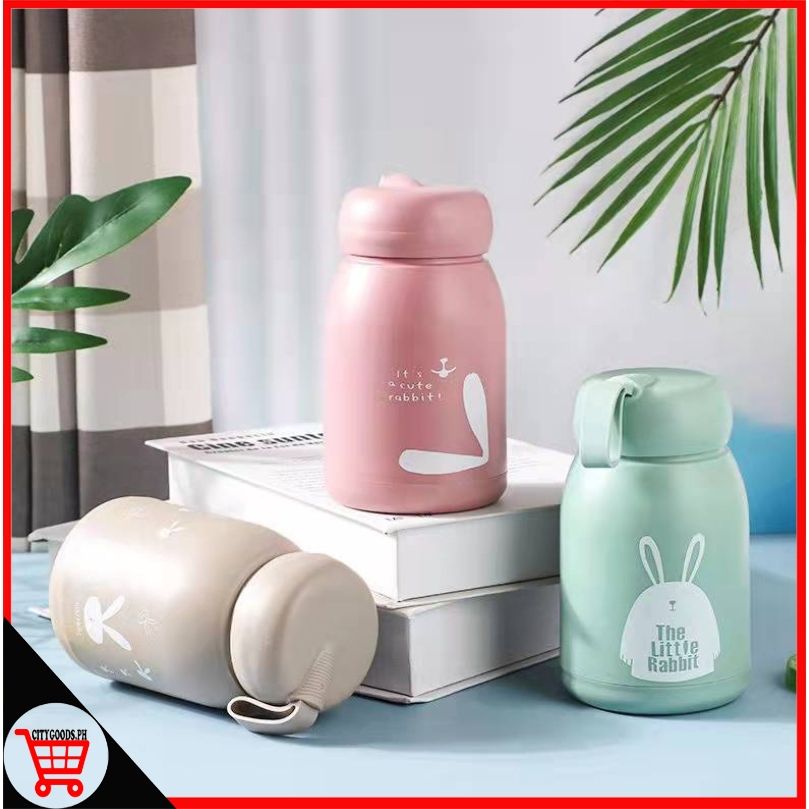 GLASS WATER BOTTLE RABBIT