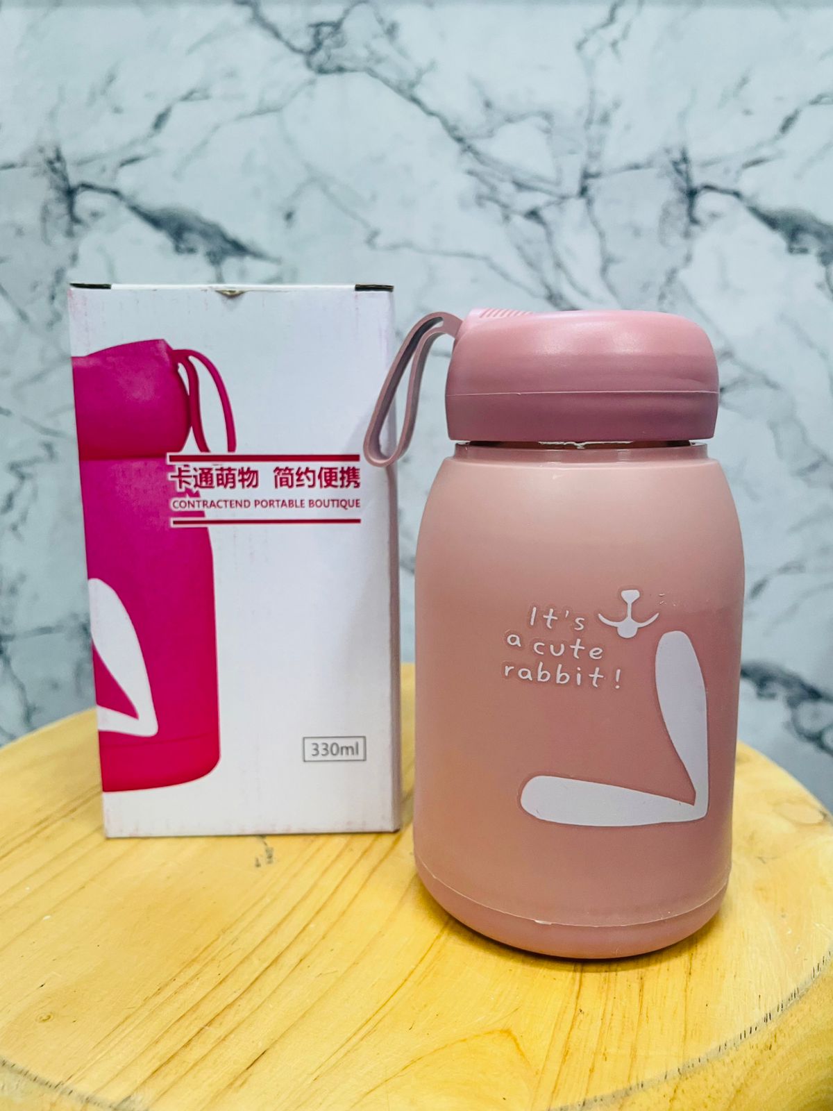 GLASS WATER BOTTLE RABBIT