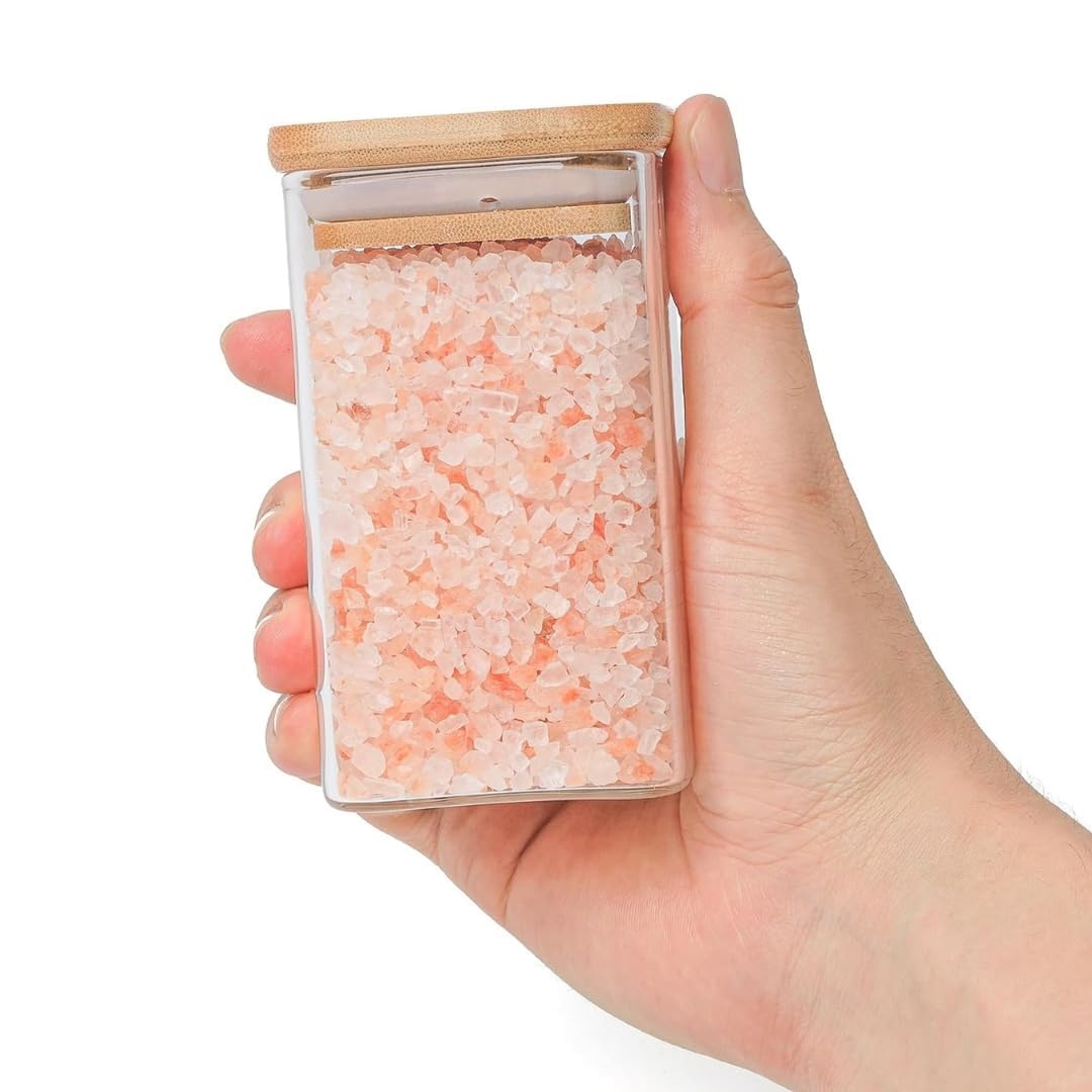 WOODEN LID JAR SQUARE 330ML 3PCS SET  20158 I GPG16-330-L3