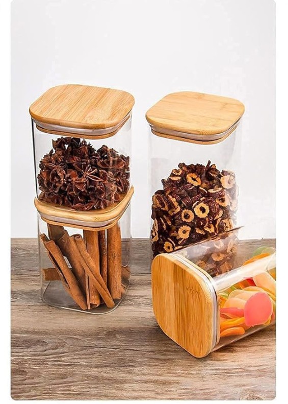 WOODEN LID JAR SQUARE 750ML 1 PCS 23155 | WG16-750