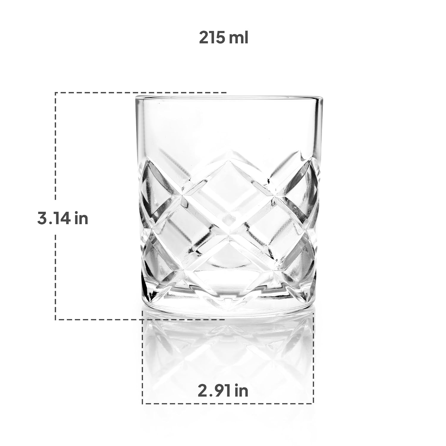 Unity Whiskey Rocks Glass Set of 6 Pcs, 325ML